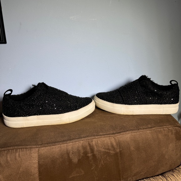 dv by Dolce Vita Lamra Embellished Sequin Boucle Shoes Sneakers Slip On in Black - Picture 9 of 12